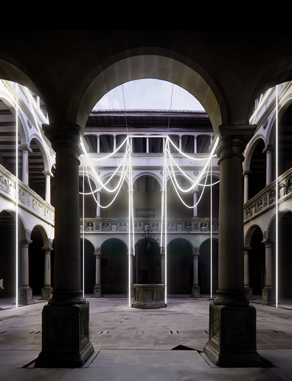 REFULGENCIA, set design by Xaarchive Studio, an architecture, design, and parametric studio based in Milan and Barcelona